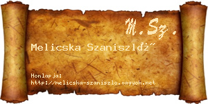 Melicska Szaniszló névjegykártya